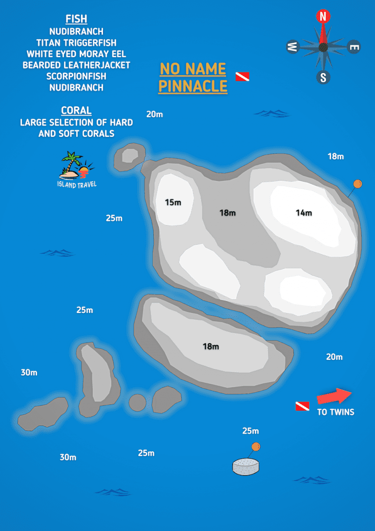 Koh Tao Dive Map - No Name Pinnacle