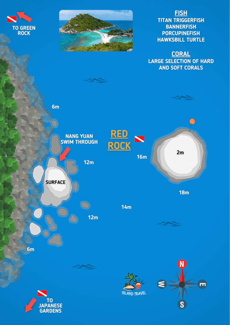 Koh Tao Dive Maps - Red Rock