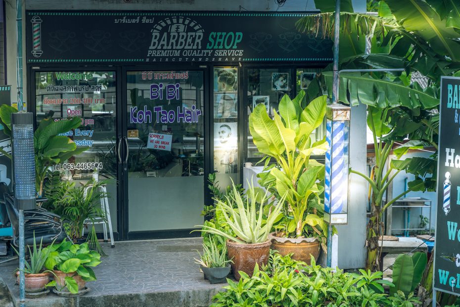 Barber shop shop front on Koh Tao