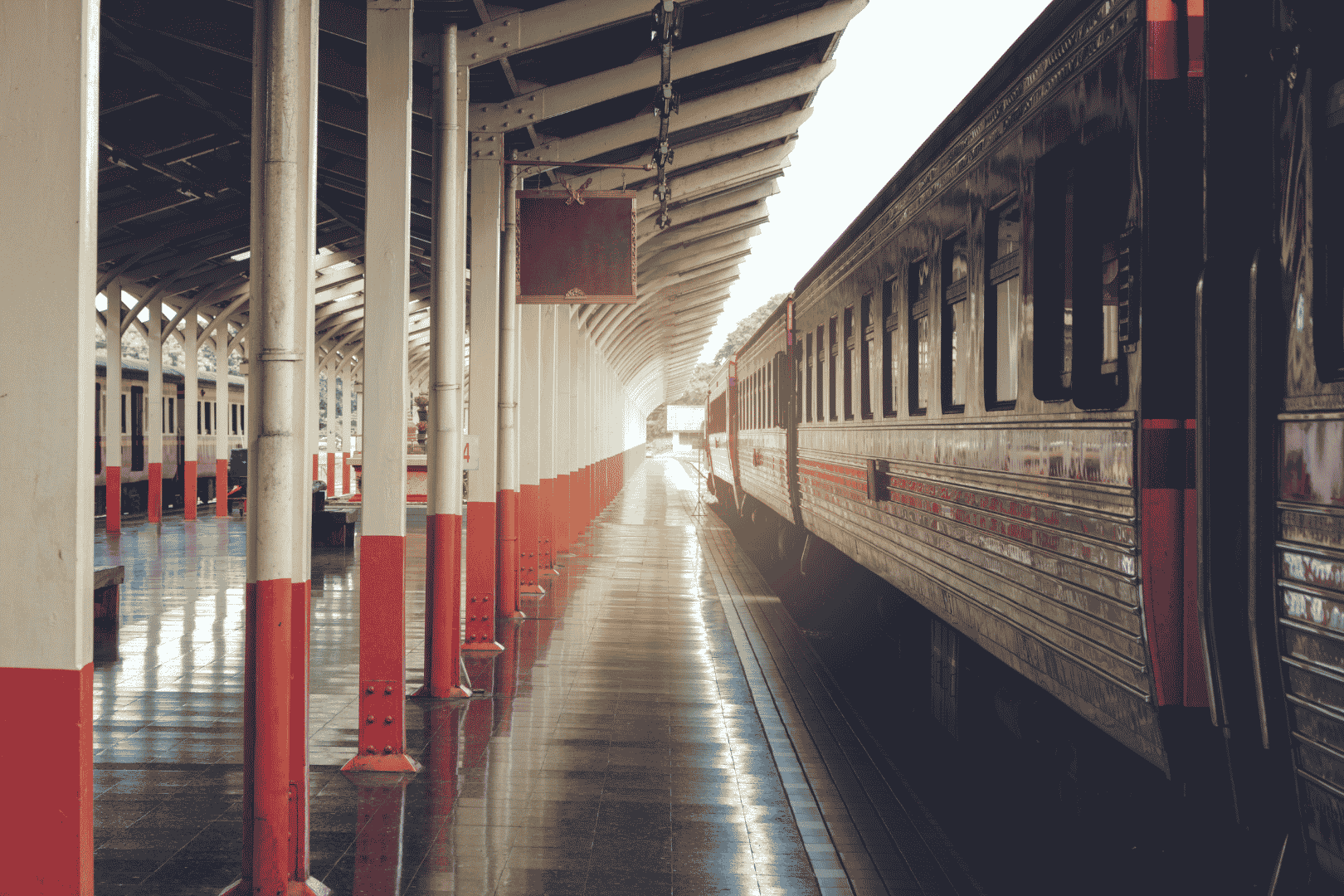 Thai-Train-Waiting-At-Train-Station